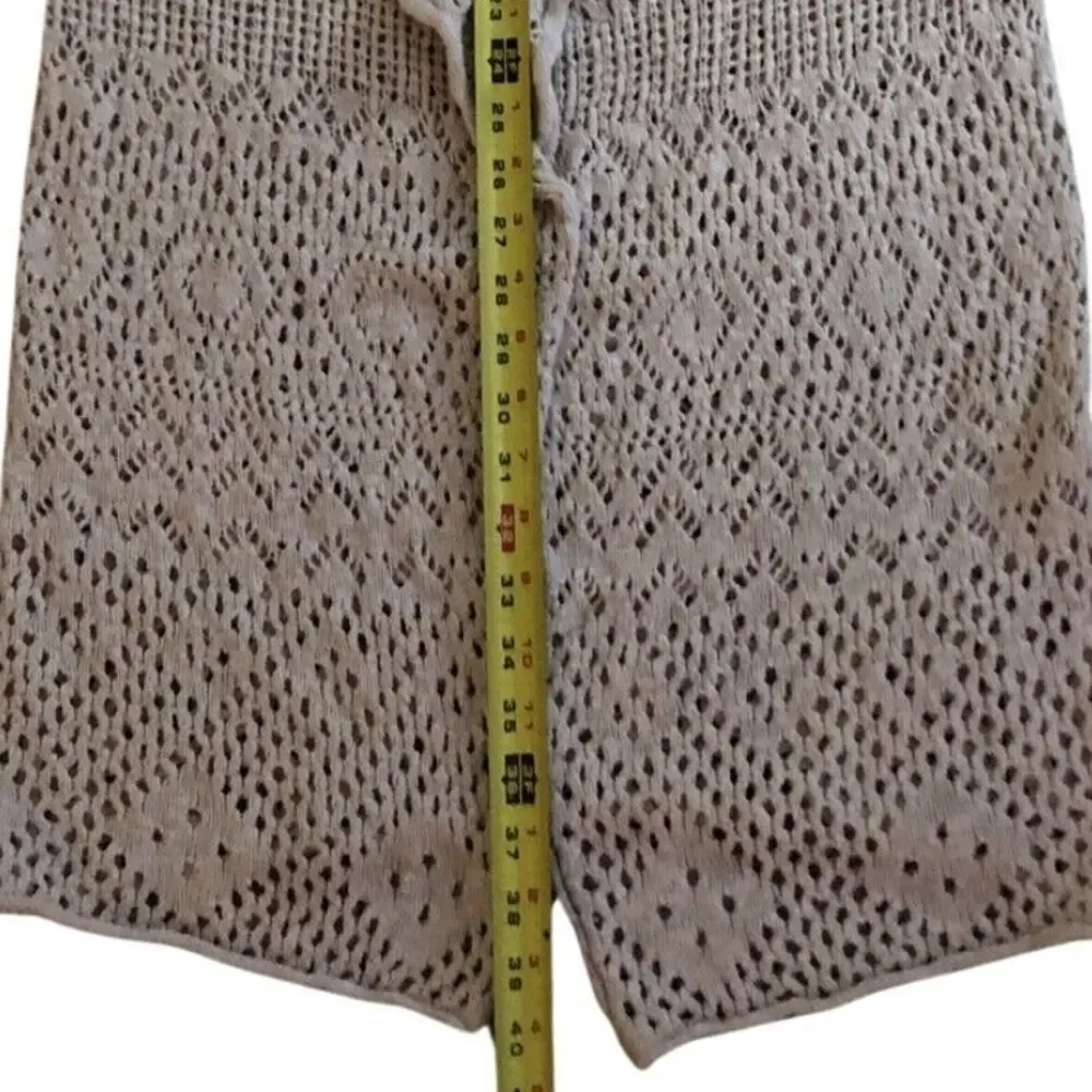 Billabong Crochet Duster Cardigan Womens Size S Cream Boho Festival Sweater
